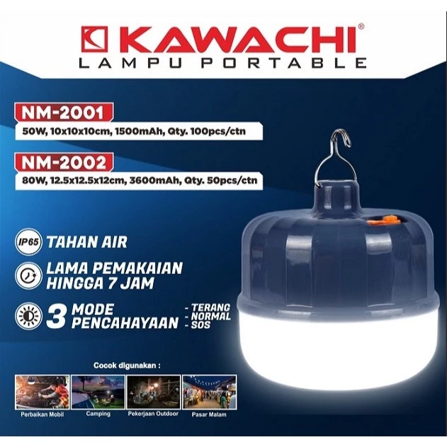 Lampu Portable Emergency Kawachi  NM-2001 50W & NM-2002 80W