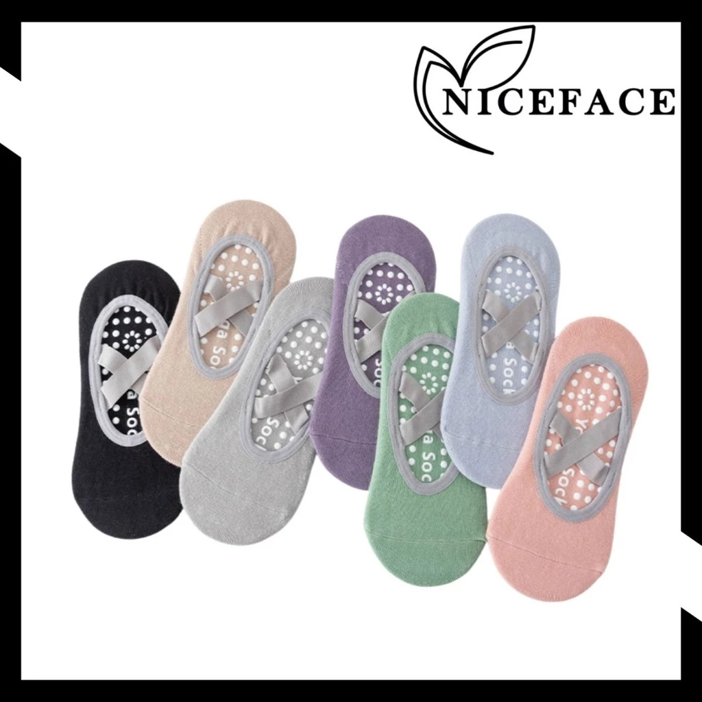 NICEFACE - Kaos Kaki Anti Slip Tali Silang Socks Pound Ballet Yoga Pilates Unisex Yoga Senam