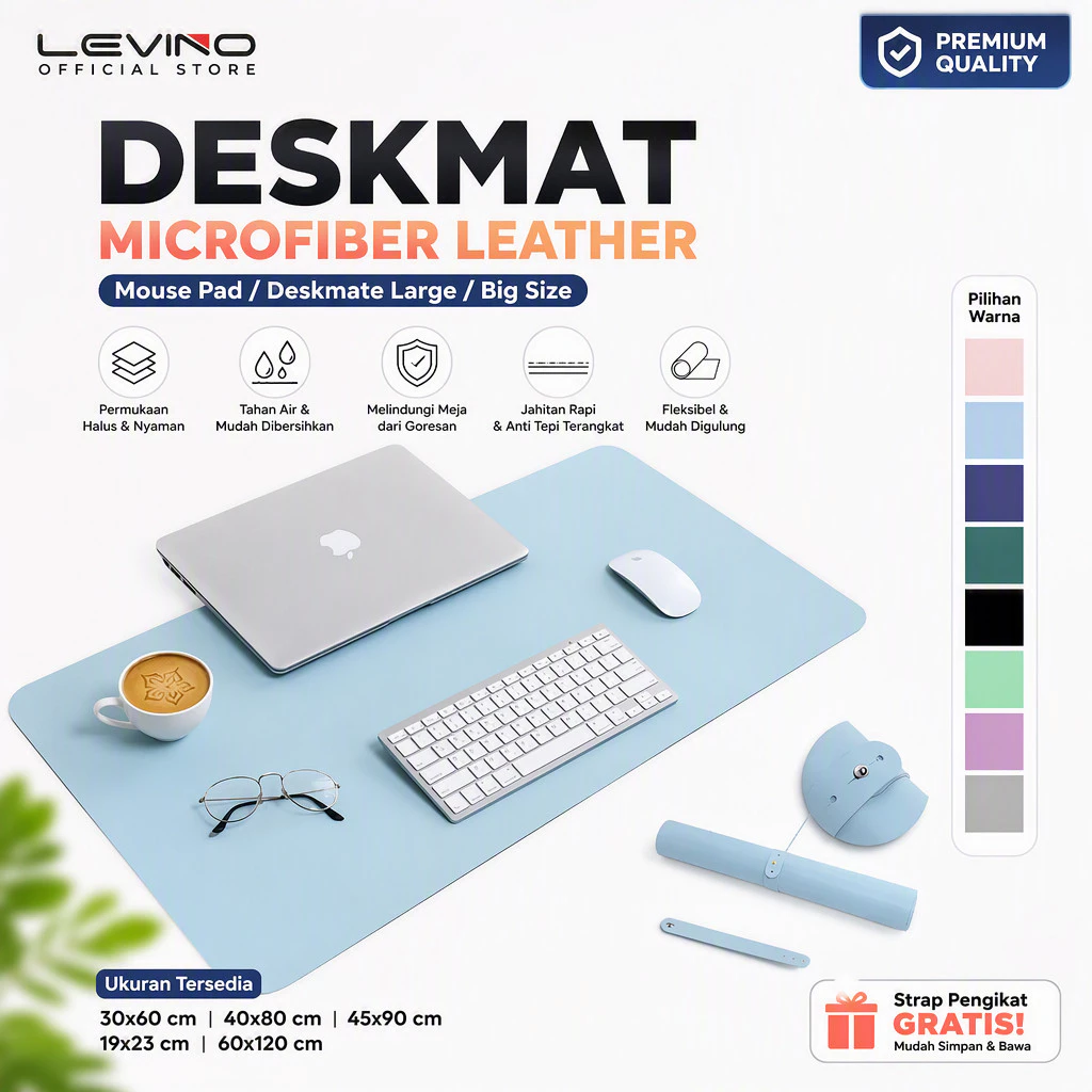 Deskmat Mouse Pad Big Size L/XL/XXL Mousepad Gaming Jumbo Besar Bahan Kulit Waterproof Anti Slip