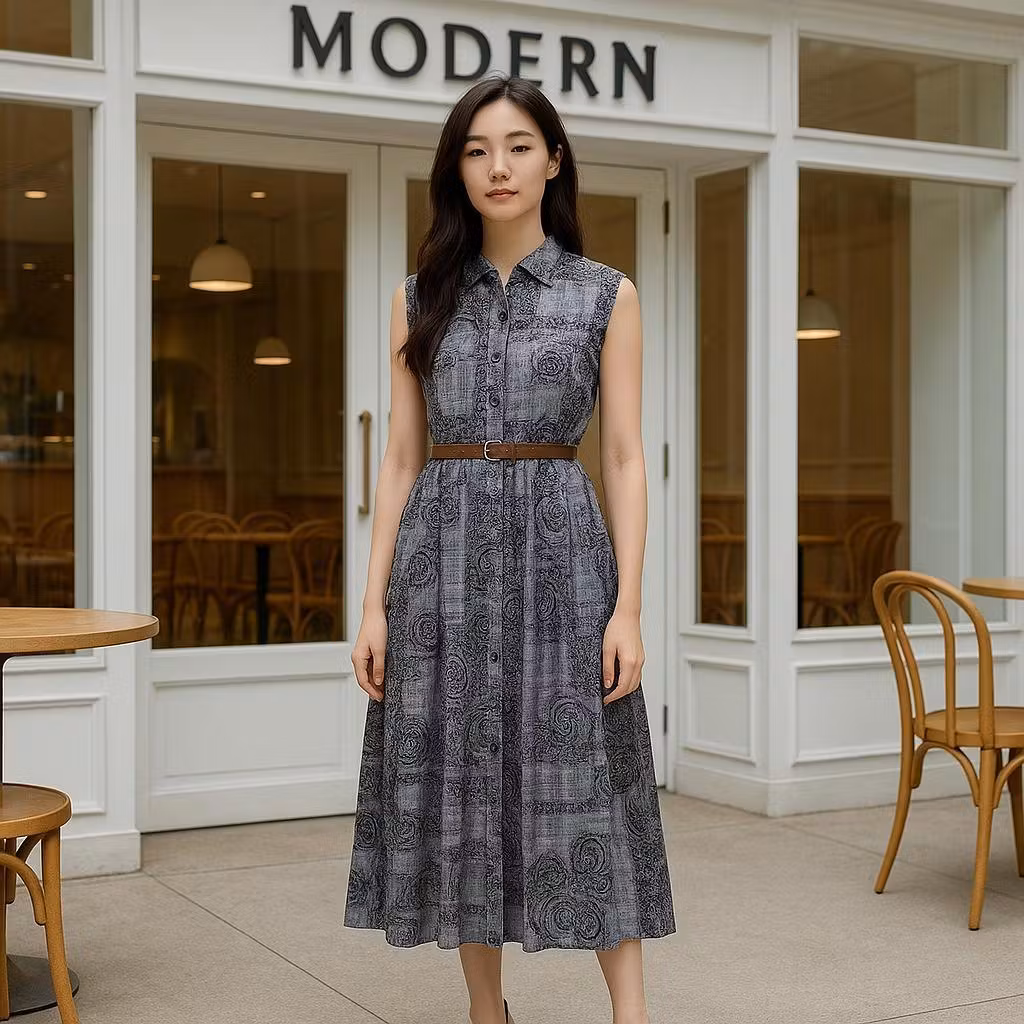 NJW - Dress wanita HARNI Midi Dress Gaun Wanita - gaun wanita