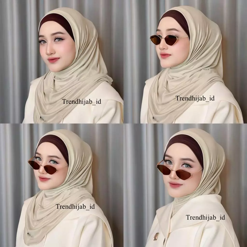 Bergo Instan Naykila Two Tone Tali Bandana Bahan Rayon Viscose Adem