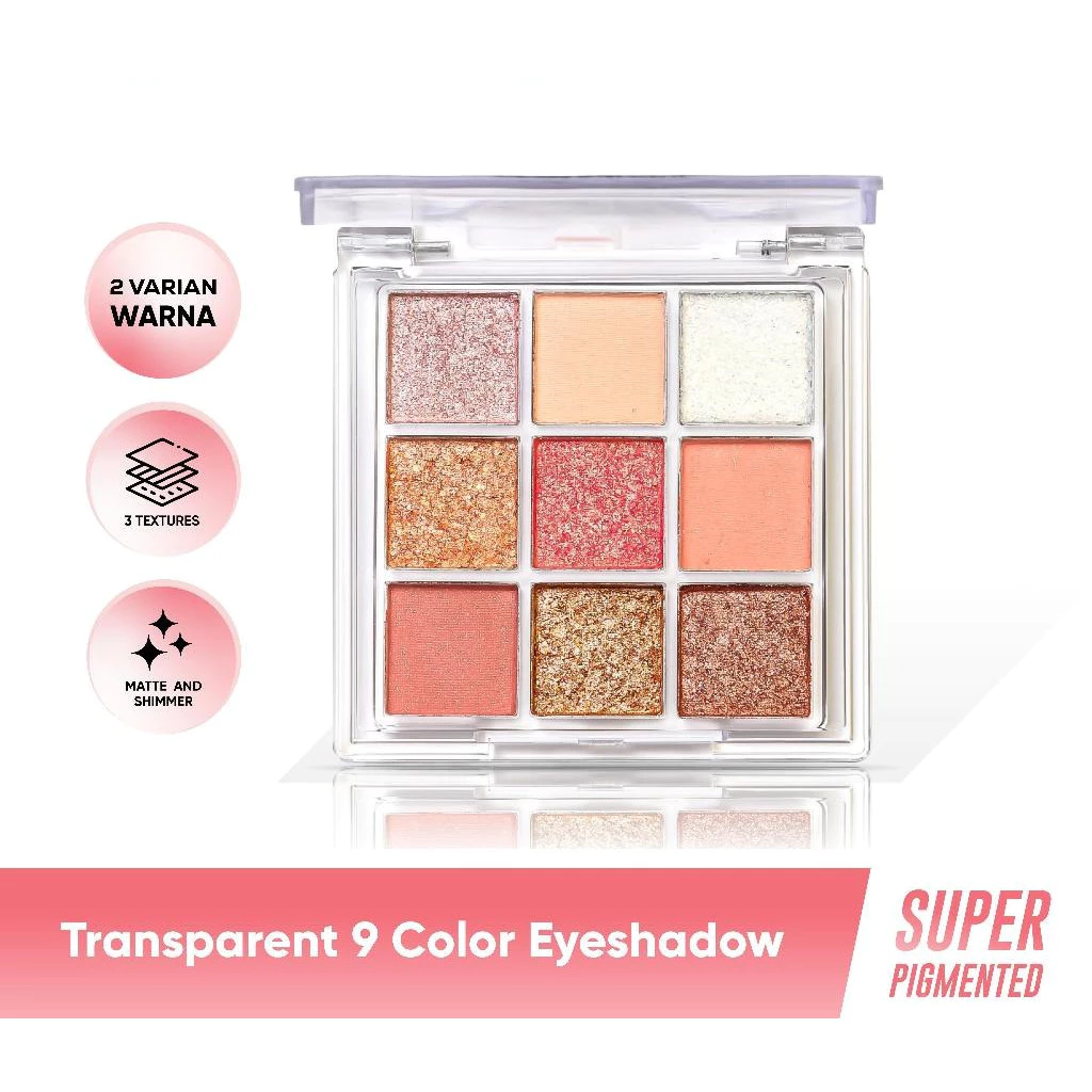 [BPOM] EYESHADOW 9 WARNA PIGMENTED LA AMY'S DIARY Transparent 9 Color Eyeshadow Palette Waterproof - FLADA OFFICIAL FO