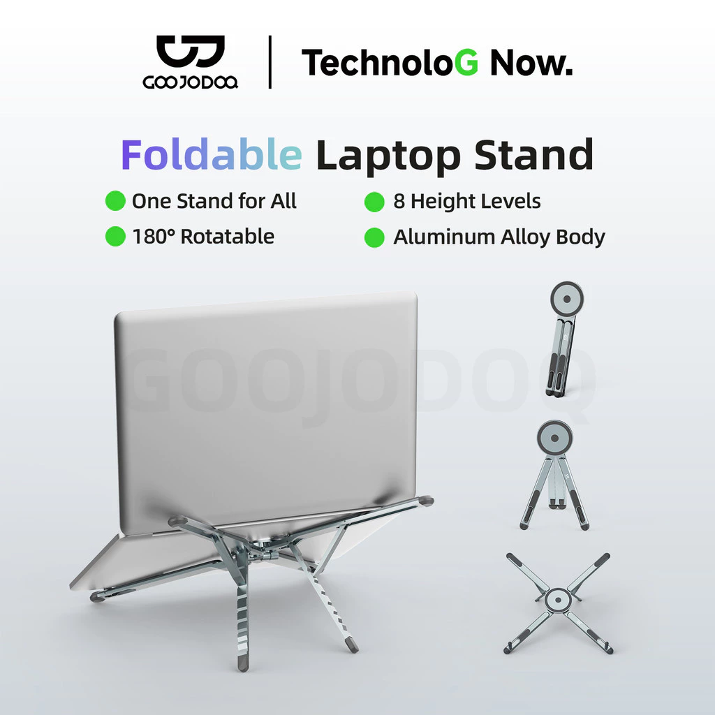 GOOJODOQ Dudukan 3-in-1 untuk Ponsel Tablet dan Laptop Foldable Multi-Function Stand Powerful Magnetic Adsorption Stable Support