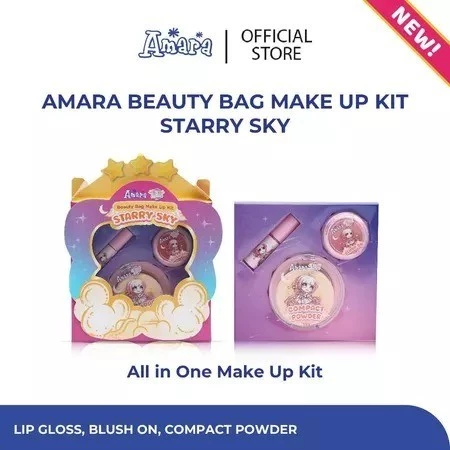 Purbasari Amara Beauty Bag Make up Kit Starry Sky Make Up Bag Makeup Anak BPOM Set Eyeshadow Anak