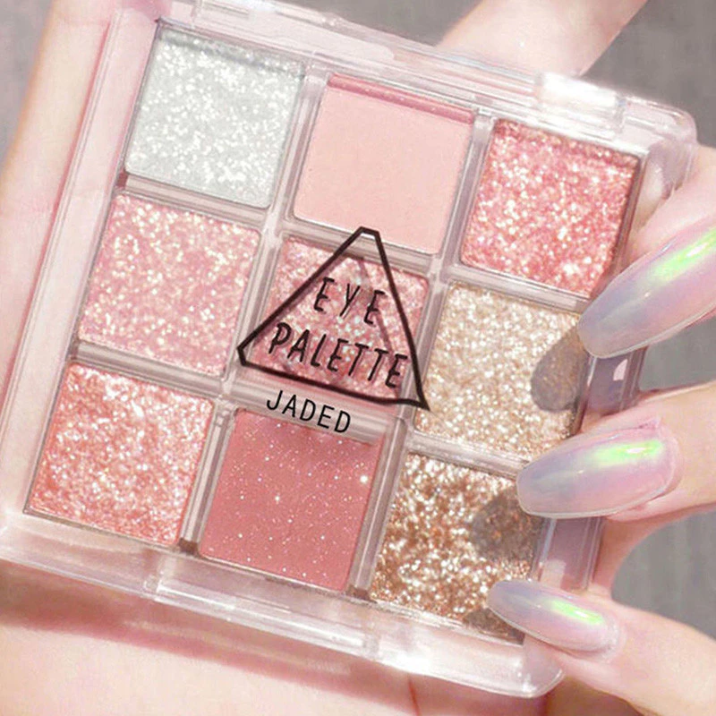 JADED Eyeshadow Korean Palette 9 Warna Eyeshadow Matte & Glitter Pigmented Tahan lama Tahan Air