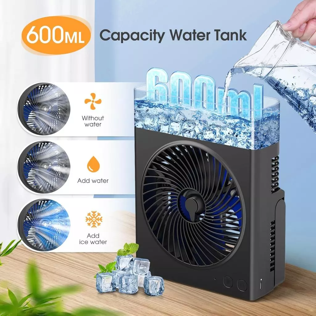 ROOMAH - Mist Fan - 20000mAh Portable Misting Fan Dengan Kabut Halus & Fitur Es (TF 72)