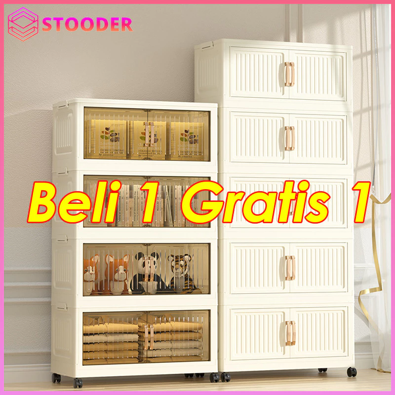 STOODER Lemari Lipat Plastik Susun Wardrobe Storage Lemari Plastik Baju