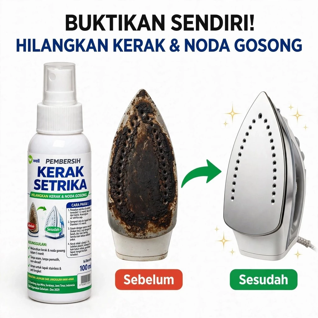 Pembersih Kerak Setrika Gosong Anti Lengket WELL 100ml