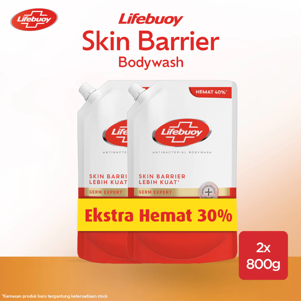 [BELI 2 LEBIH HEMAT 30%] Lifebuoy Sabun Cair Sabun Mandi Antiseptik Total 10 Dengan Activ Silver+ Formula 800g